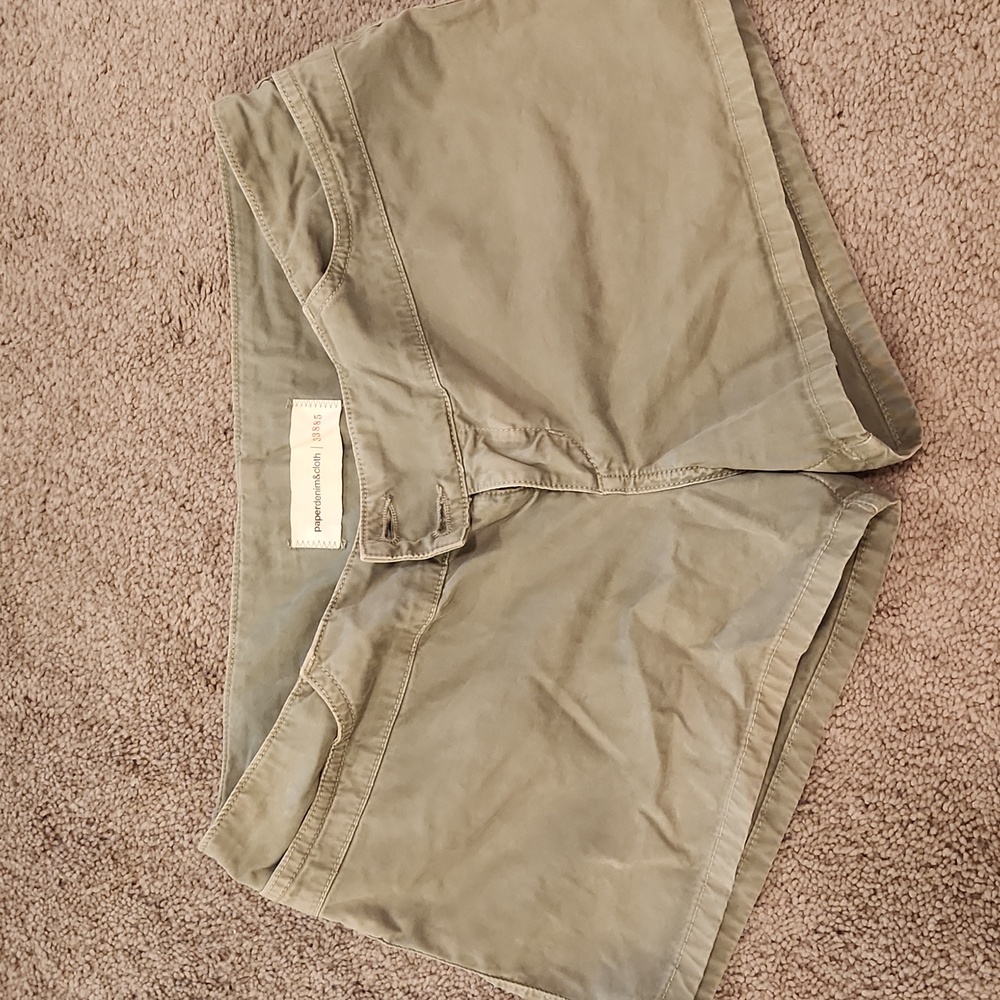 Paper Denim & Cloth Sage Green Women's 100% Cotton Cargo Shorts Made In USA